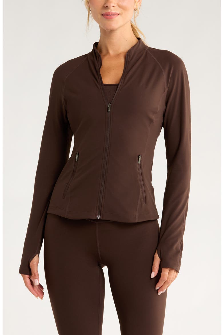 Studio Luxe Active Jacket, Main, color, BROWN MOLE