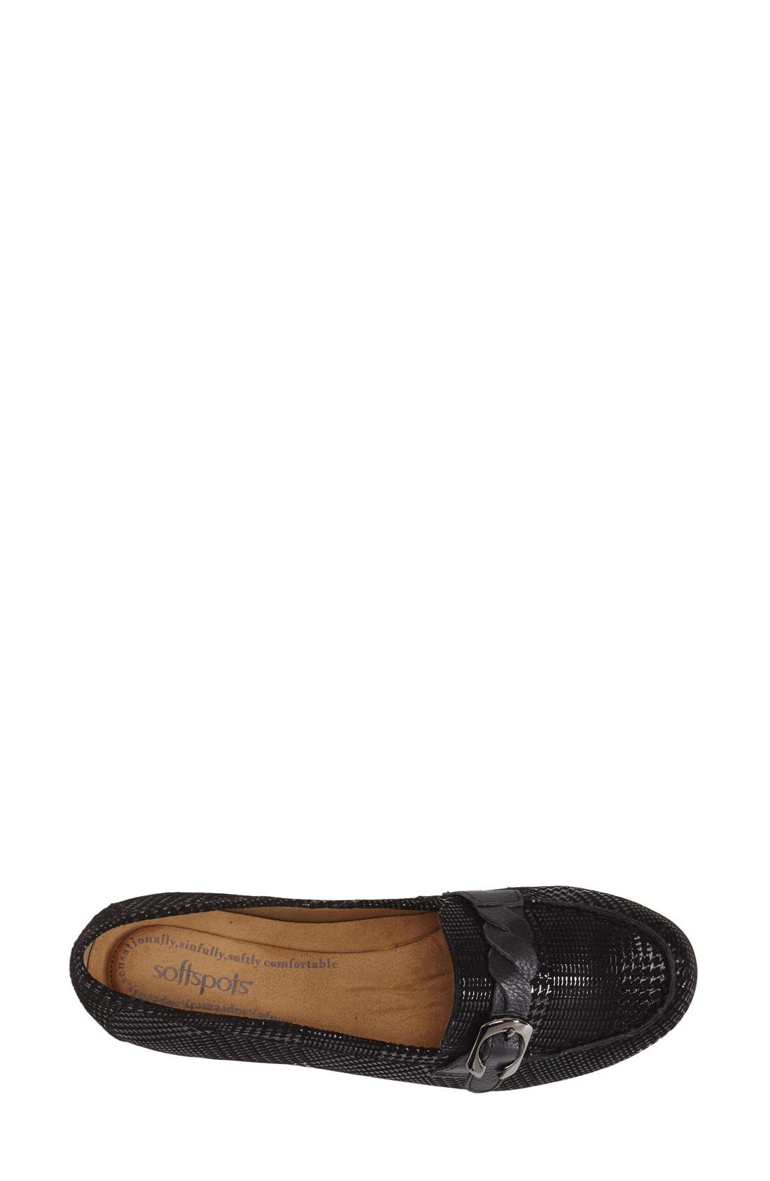 'Peron' Buckle Loafer, Alternate, color, BLACK SUEDE