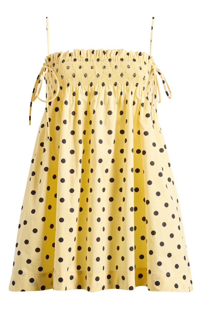 Damson Madder Lilo Polka Dot Organic Cotton Minidress, Alternate, color,