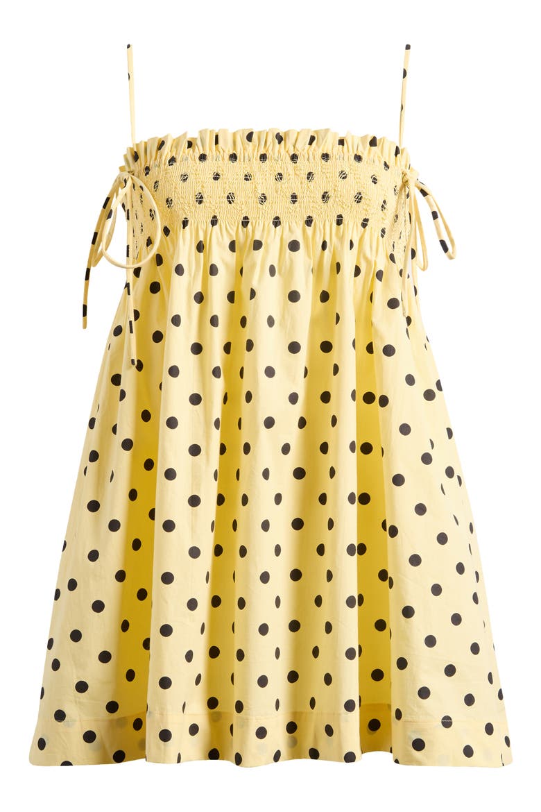 yellow and black polka dot dress AREA Strapless Mini in Cream Meet your new summer staple Black Polka Dot Pageant Dress,