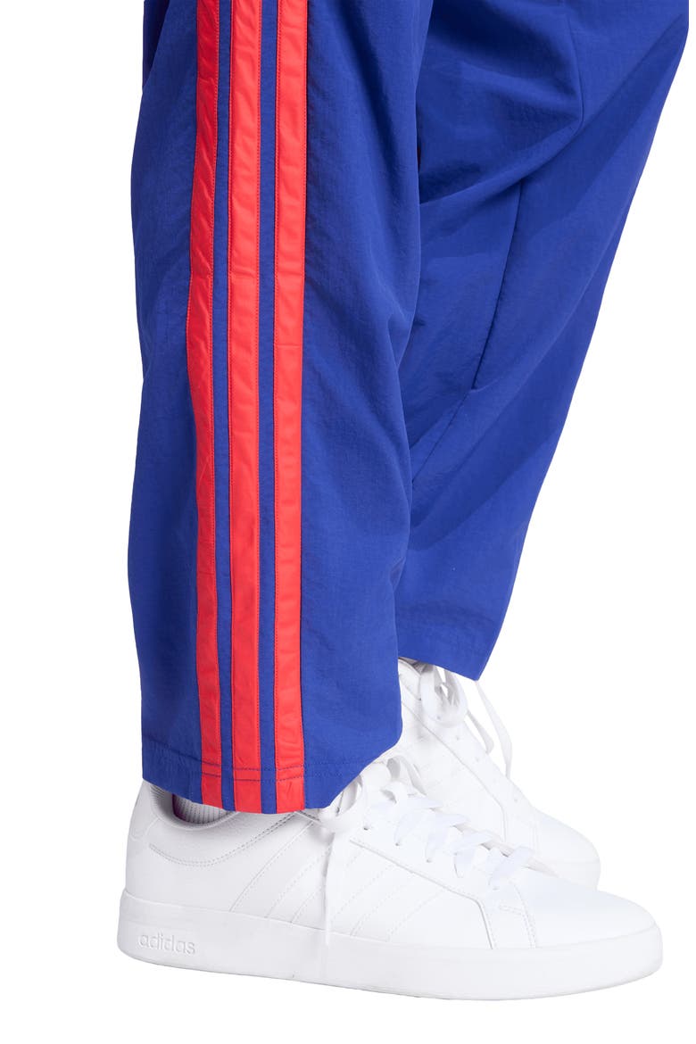 Essentials 3-Stripes Track Long Pants, Alternate, color, INK/ RUBY/ RUBY/ RUBY