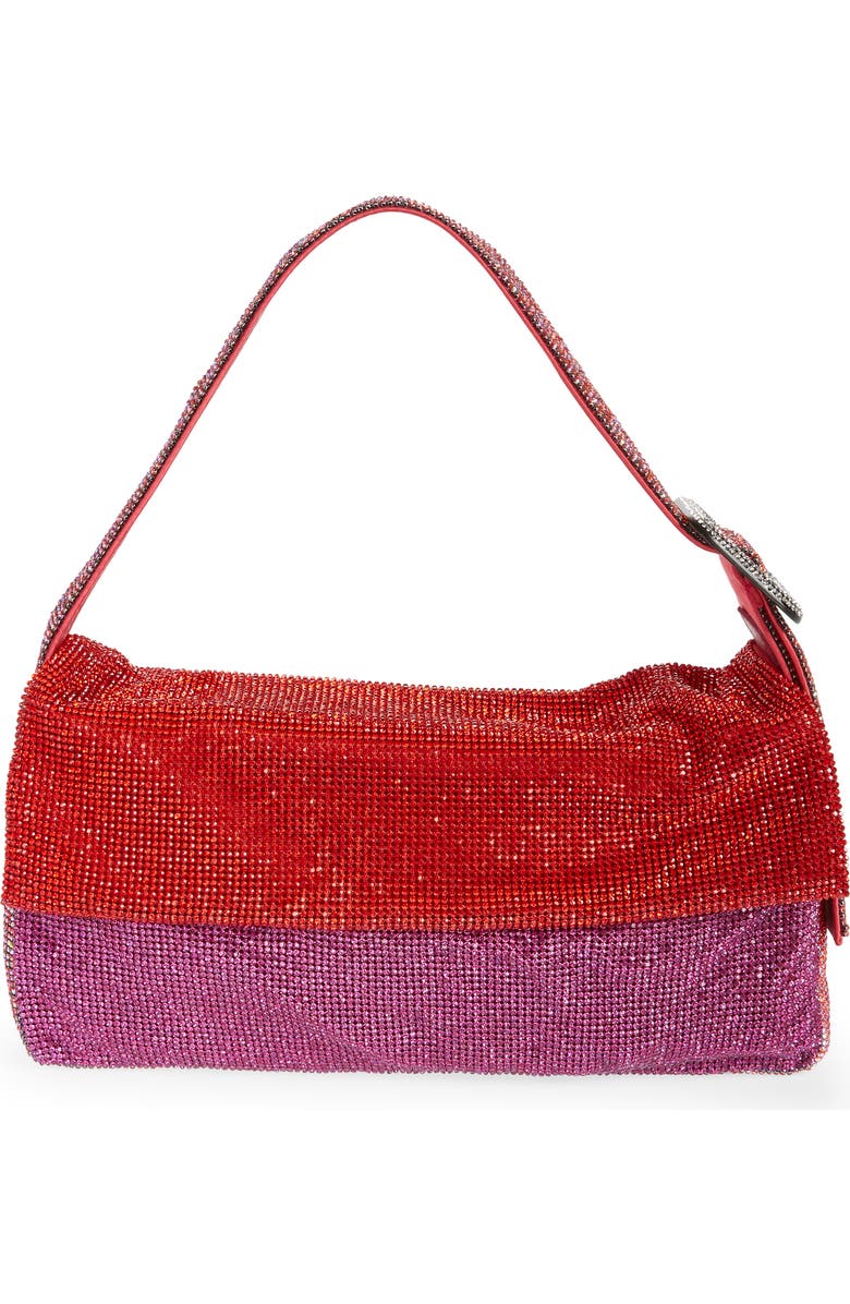 Benedetta Bruzziches Vitty La Grande Colorblock Crystal Mesh Shoulder Bag, Main, color,