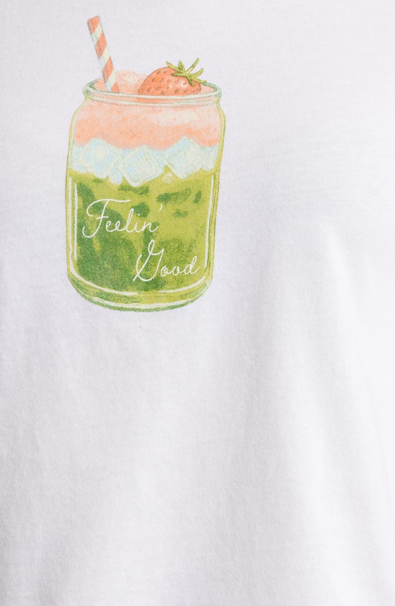 Junk Food Feelin Good Matcha Graphic T-Shirt, Alternate, color, Vintage White