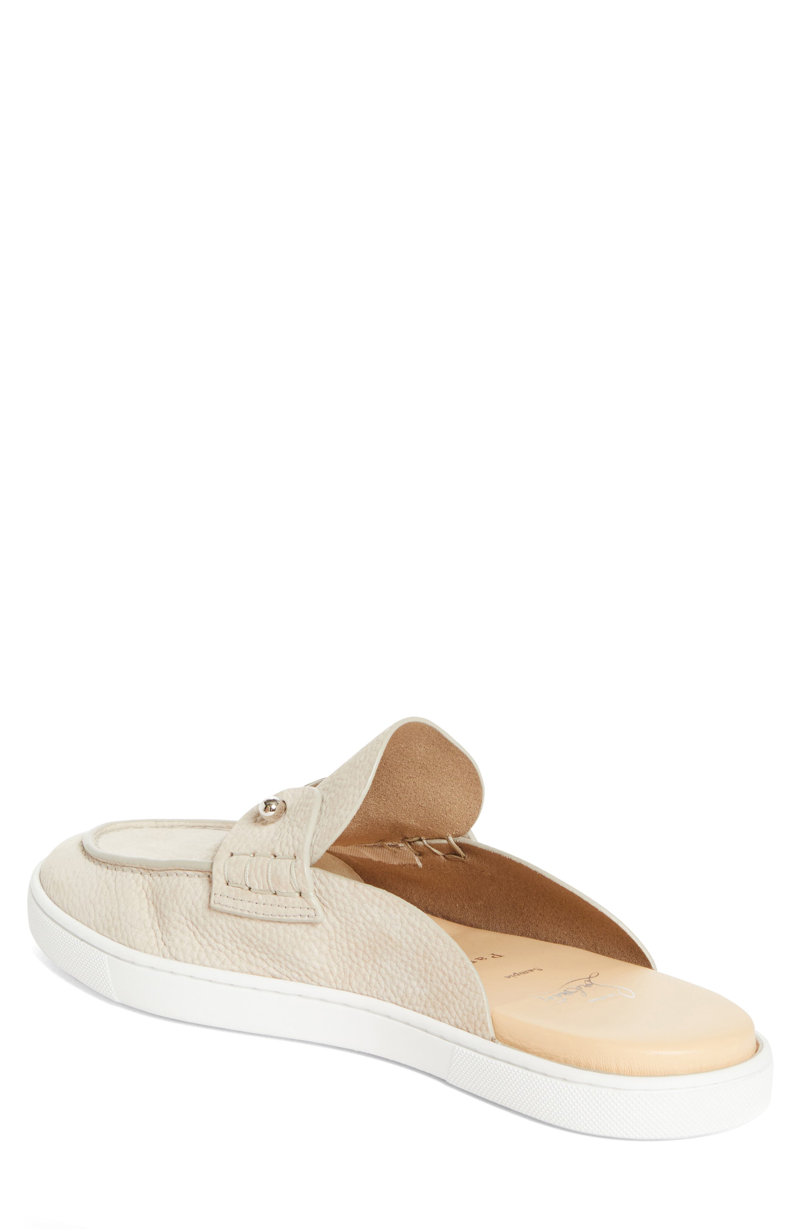 Christian Louboutin Chanme Pierced Loafer Mule, Alternate, color, Beige