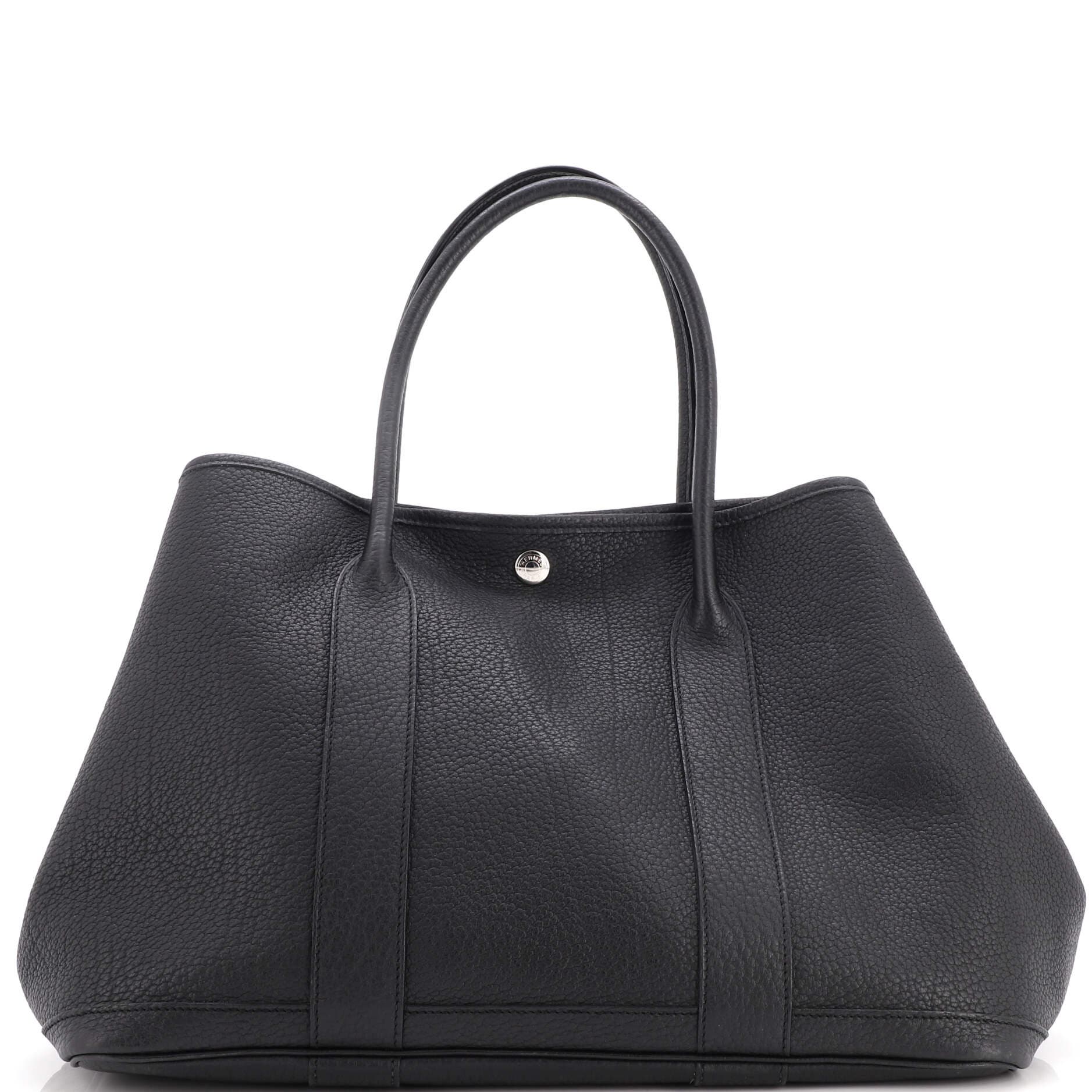 Garden Party Tote Leather 36, Main, color, Black