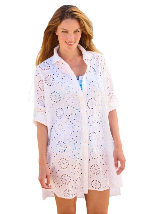 Eyelet Cover-Up Shirt