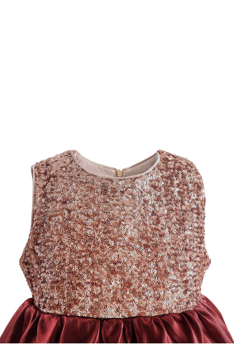 Tulleen Tiered Satin Party Dress, Alternate, color, Red