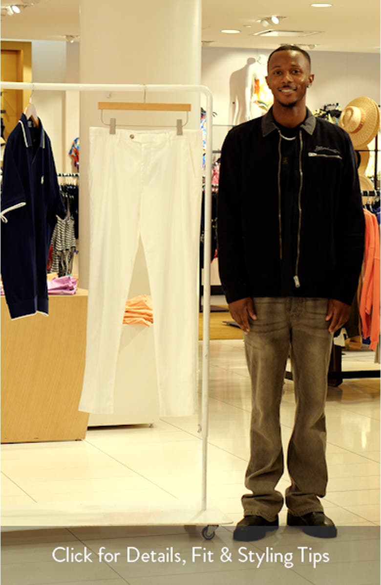 Flat Front Stretch Cotton Blend Twill Chinos, sales video thumbnail