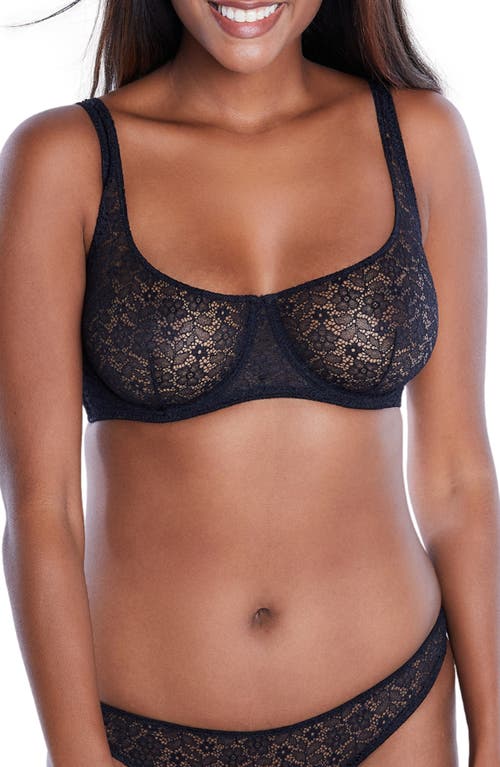 JOURNELLE Alix Underwire Demi Bra in Noir at Nordstrom, Size 34G
