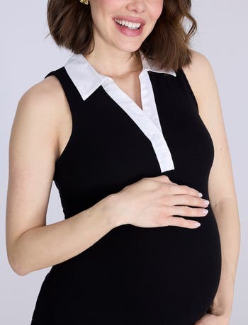 売れ筋商品|||マザーフッドマタニティ カットソー トップス レディース Maternity V-Neck Sleeveless Polo Top - Motherhood Deep depths MOTHERHOOD MATERNITY V-Neck Sleeveless Polo Top | Nordstrom