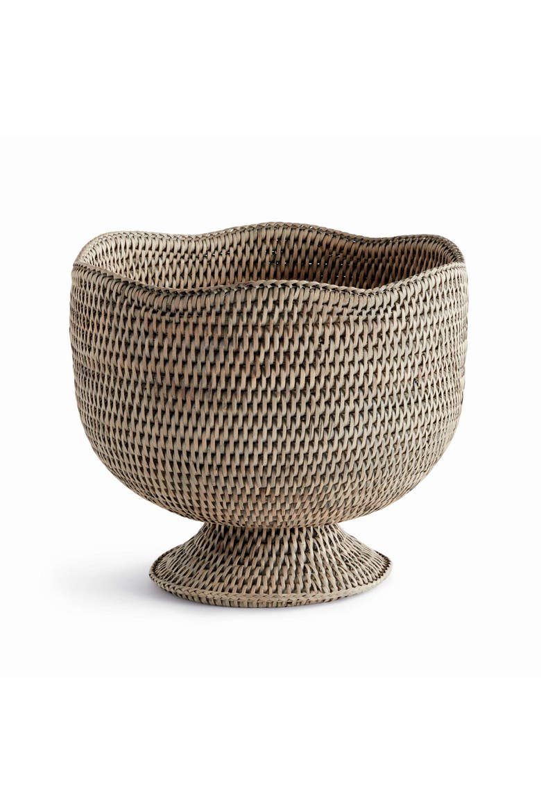 Burma Rattan Footed Cachepot, Main, color, Gray
