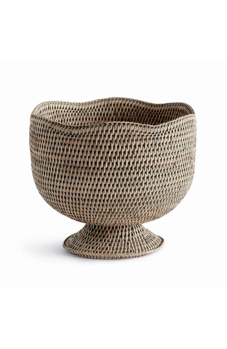 Napa Home & Garden Burma Rattan Footed Cachepot, Main, color, Gray