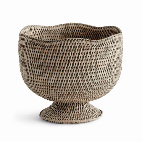 Burma Rattan Footed Cachepot