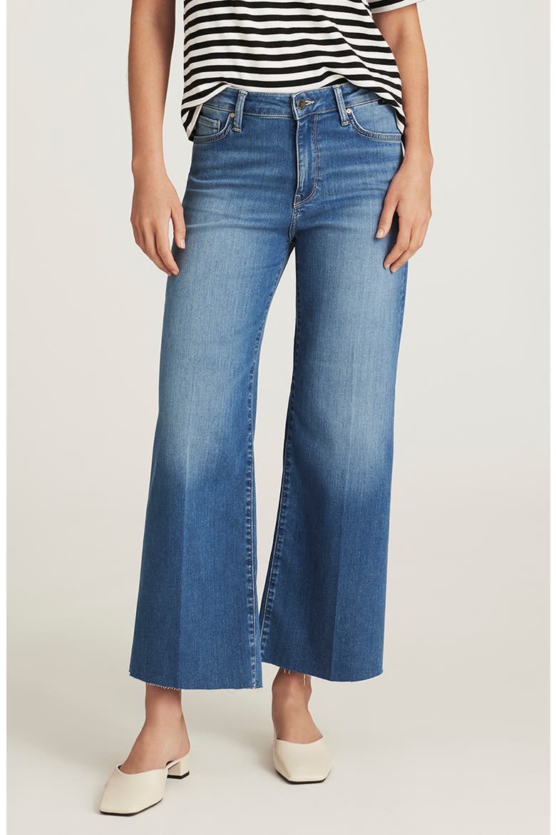 Paloma Raw Hem Wide Leg Jeans, Main, color, LIGHT BRUSHED FEATHER LUXE