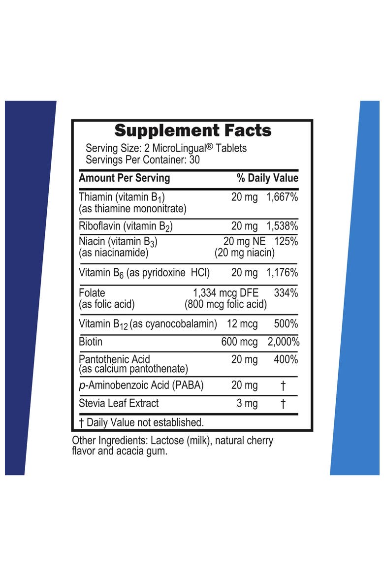 Balance B Complex Instant Dissolve Vitamin Tablets White, Alternate, color, White
