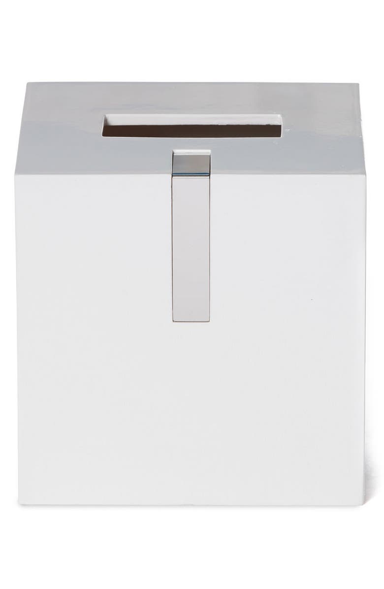 ROSELLI TRADING COMPANY Houston Street Tissue Box, Main, color, White