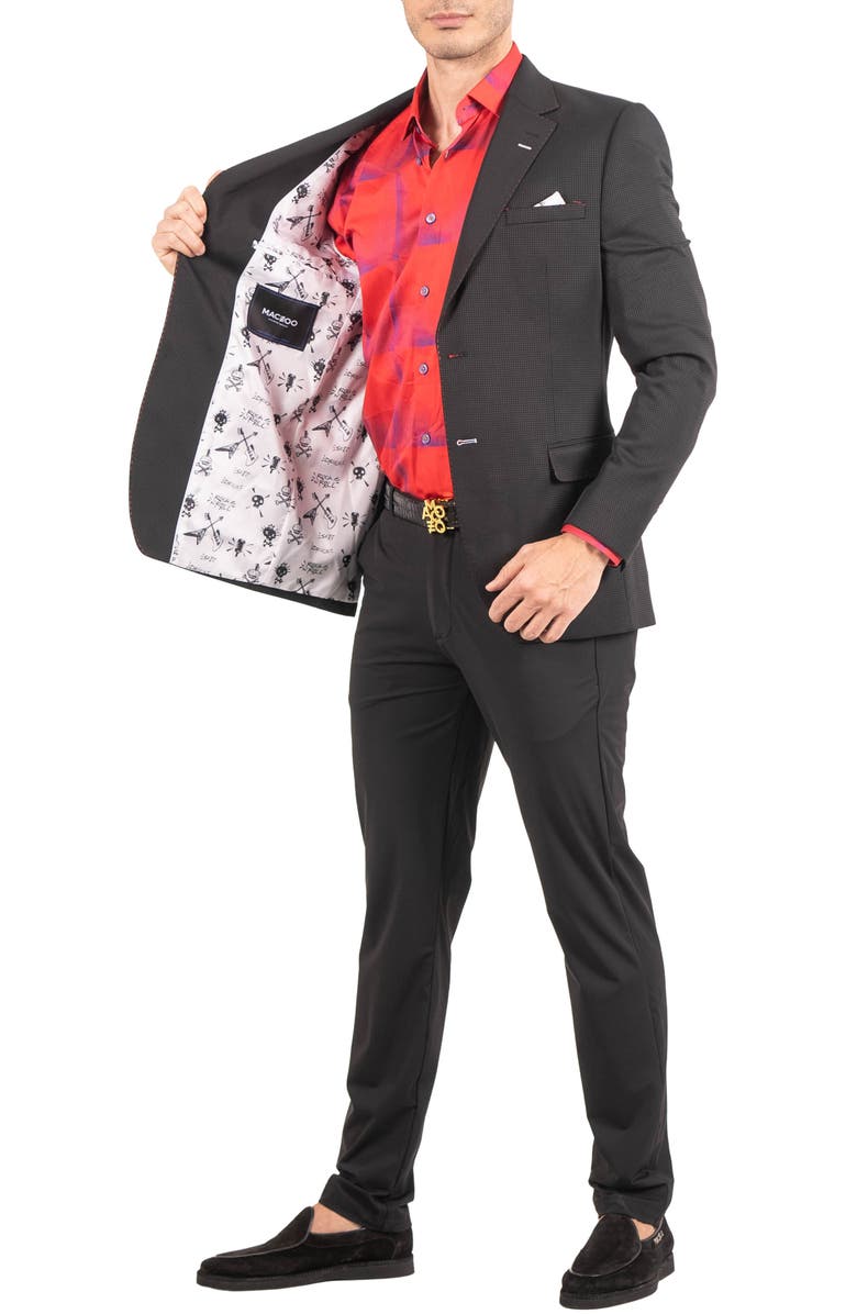 Maceoo Socrate Resistance21 Black Microcheck Viscose Blend Blazer, Alternate, color, 