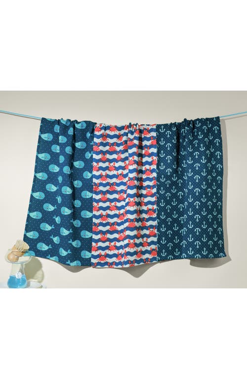 Tiramisu Coastal Charm Nautical Cotton Kitchen Towel Set In Multi