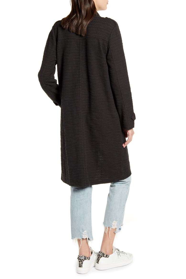 BB Dakota Revolution Drapey Bouclé Trench Coat, Alternate, color, CHARCOAL GREY