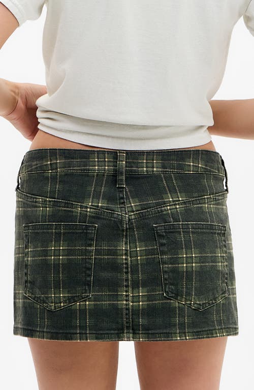 Bdg Urban Outfitters Plaid Denim Ultra Miniskirt In Green