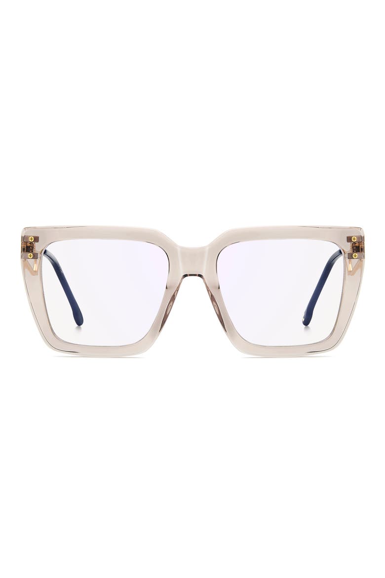 55mm Square Optical Glasses, Main, color, BEIGE/ BLUE