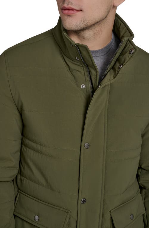 Cole Haan Signature Stretch Crinkle Puffer Jacket In Green