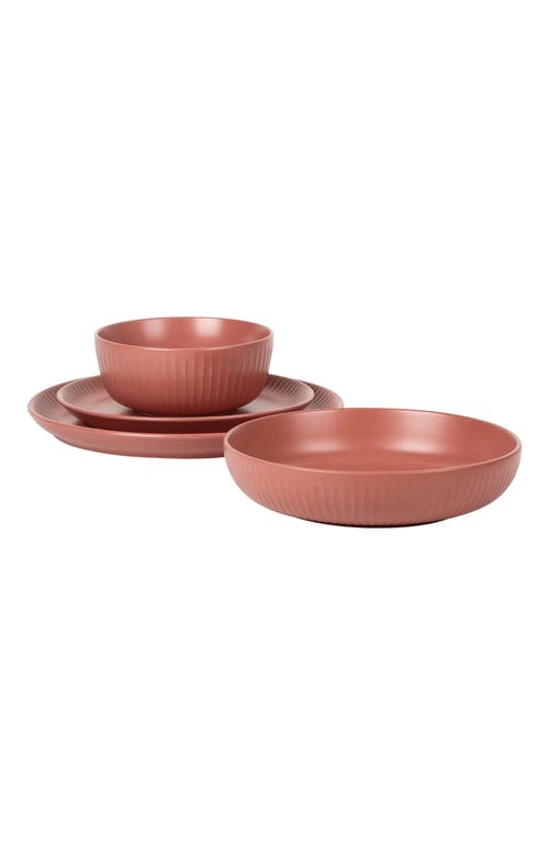 Stone Lain Logan Stoneware 16-piece Dinnerware Set In Pink