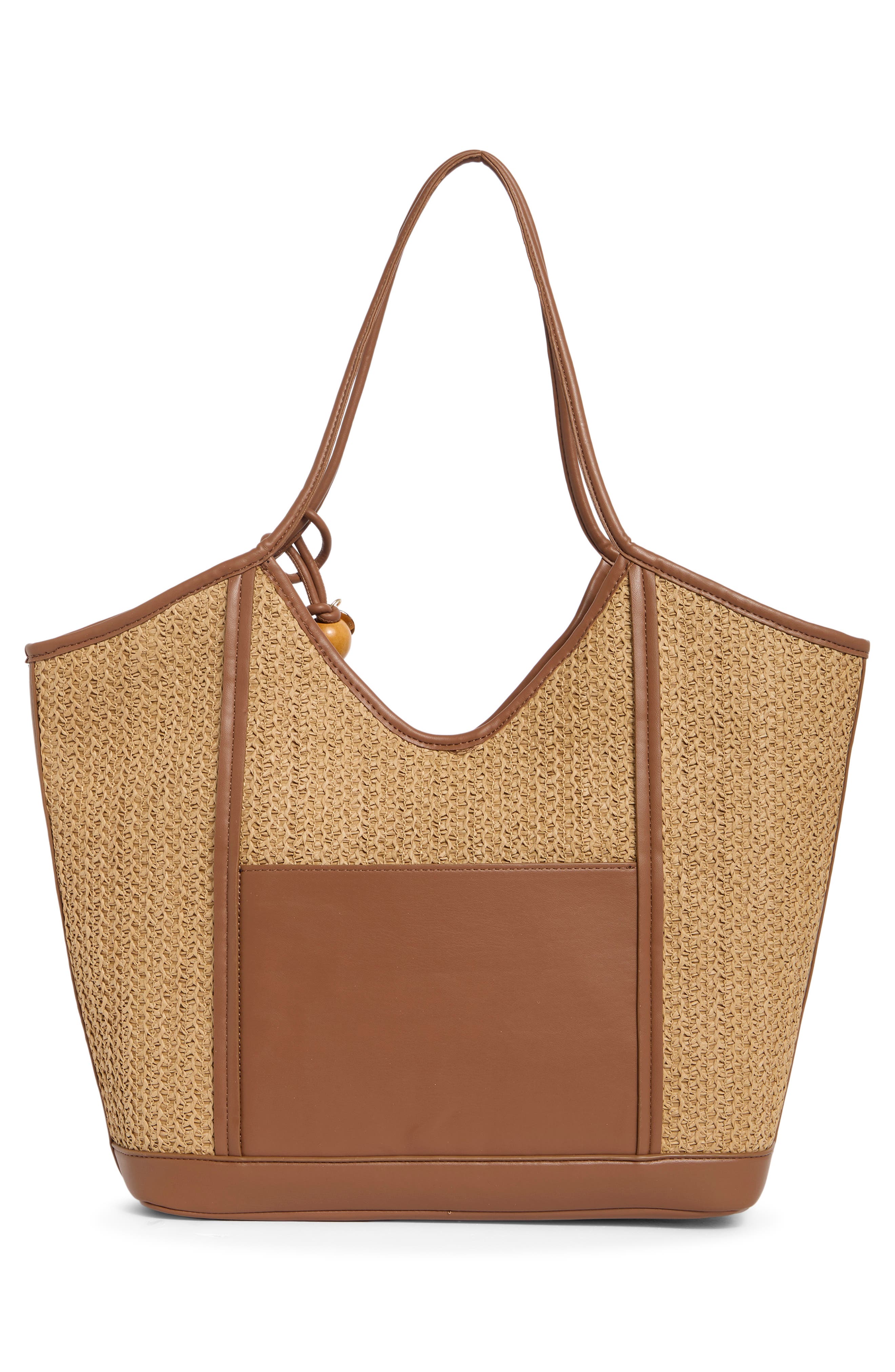 Steve Madden Belliot Tote, Alternate, color, Natural Raffia /Natural Pebble