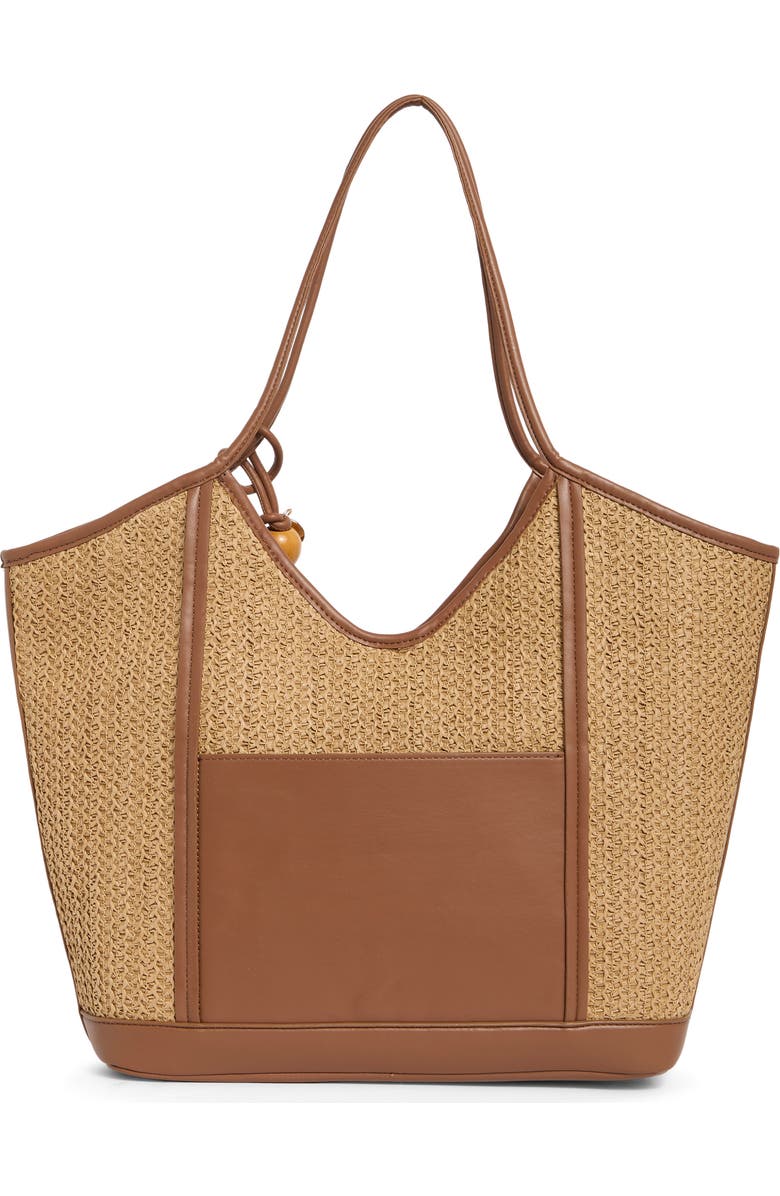 Steve Madden Belliot Tote, Alternate, color, Natural Raffia /Natural Pebble