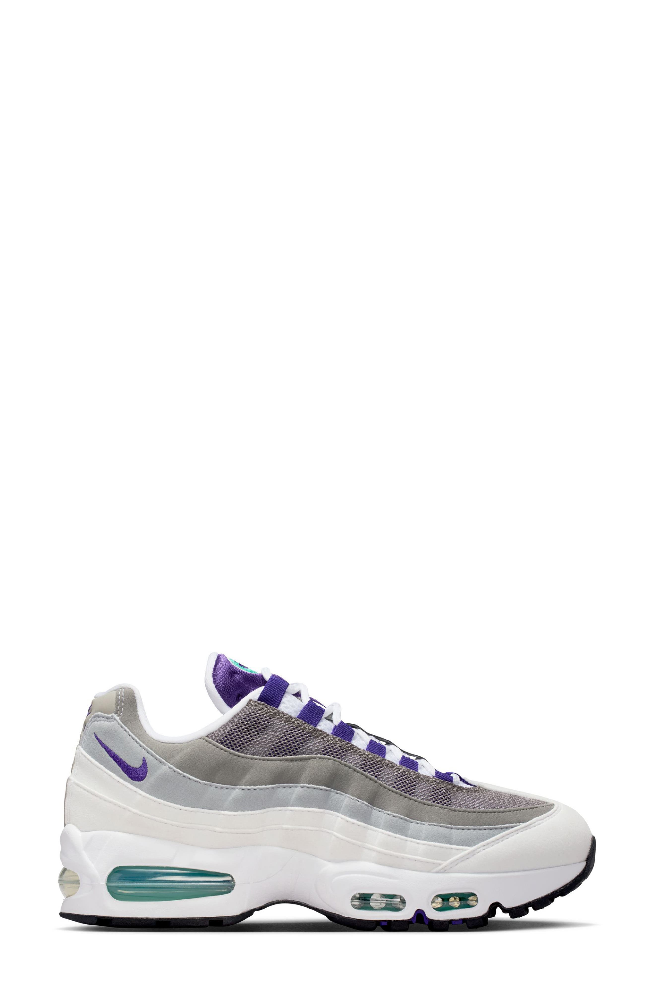 Nike Air Max 95 Big Bubble Sneaker, Alternate, color, White/ Purple/ Emerald Green
