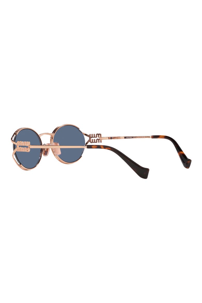 54mm Oval Sunglasses, Alternate, color, PINK GOLD / DARK BLUE