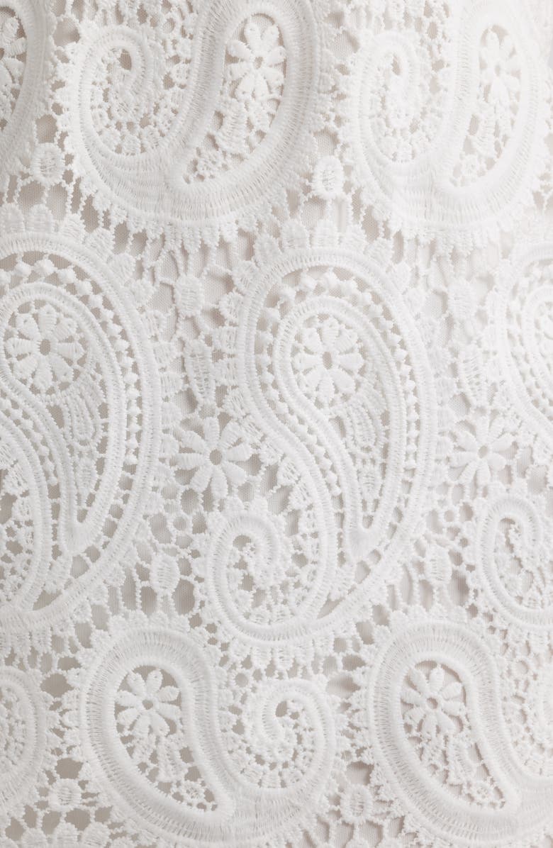 Tahari ASL Paisley Lace Cap Sleeve Sheath Dress, Alternate, color, White