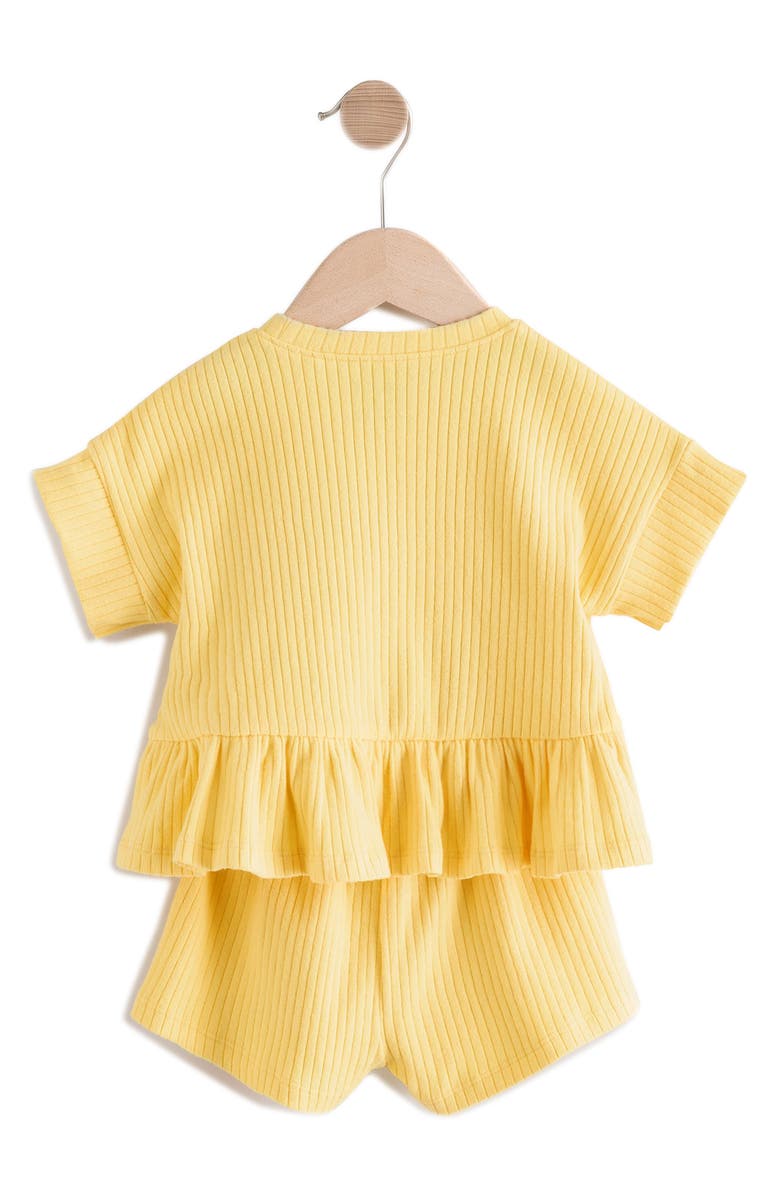 NEXT Kids' Peplum Cotton Rib T-Shirt & Shorts Set, Alternate, color, 