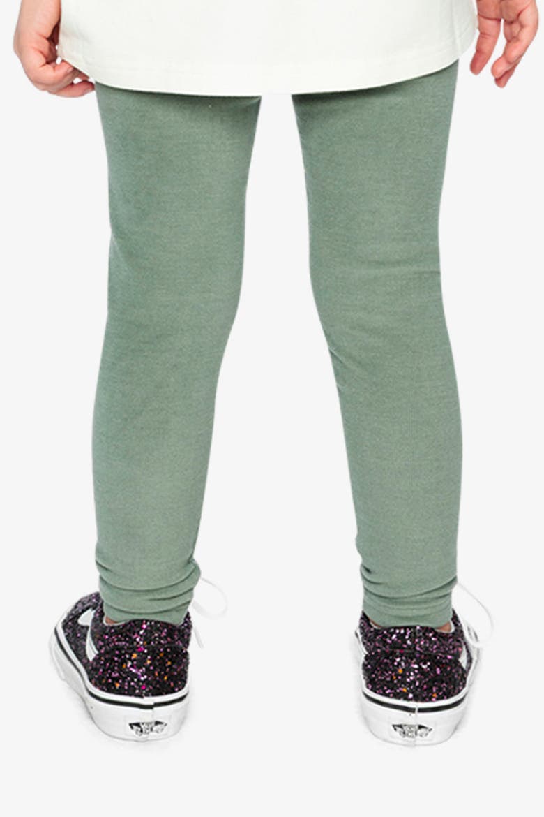 Ribbed Elastic Waist Logo Patch Leggings, Alternate, color, Green Printed Green
