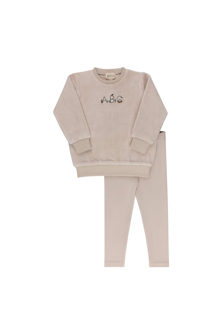 Embroidered ABC Collection - 2 Piece Set, Main, color, Tan
