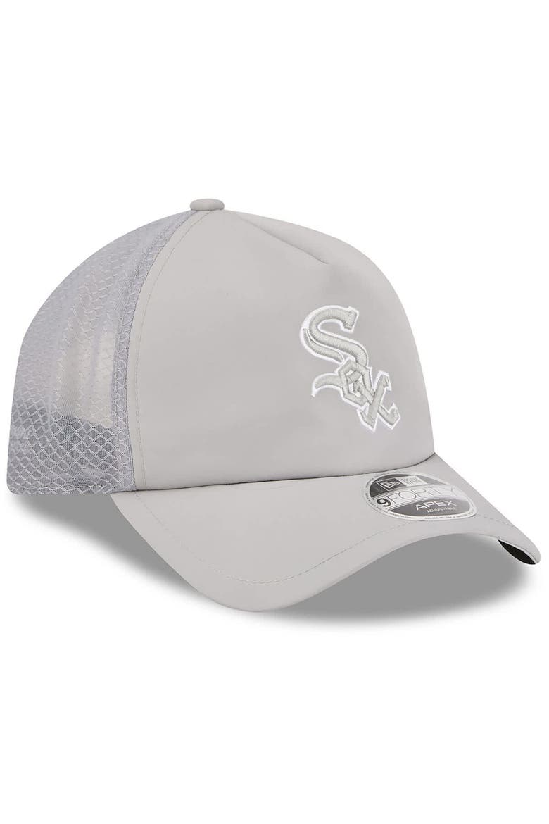 Men's New Era Gray Chicago White Sox 2026 Batting Practice Apex 9FORTY Adjustable Trucker Hat, Alternate, color, Gray