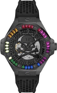 PHILIPP PLEIN $keleton Royal Silicone Strap Watch, 46mm