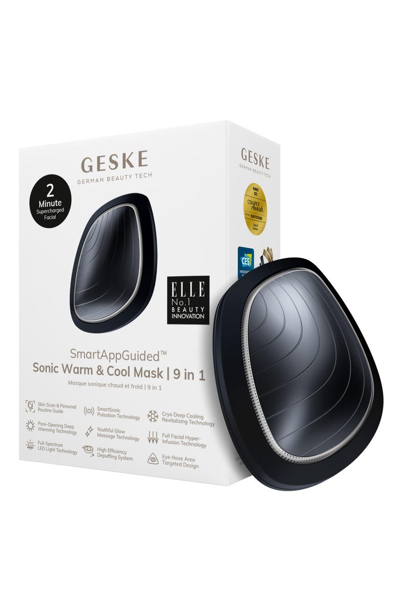 GESKE SmartAppGuided Sonic Warm & Cool Mask | 9 in 1, Main, color, Black