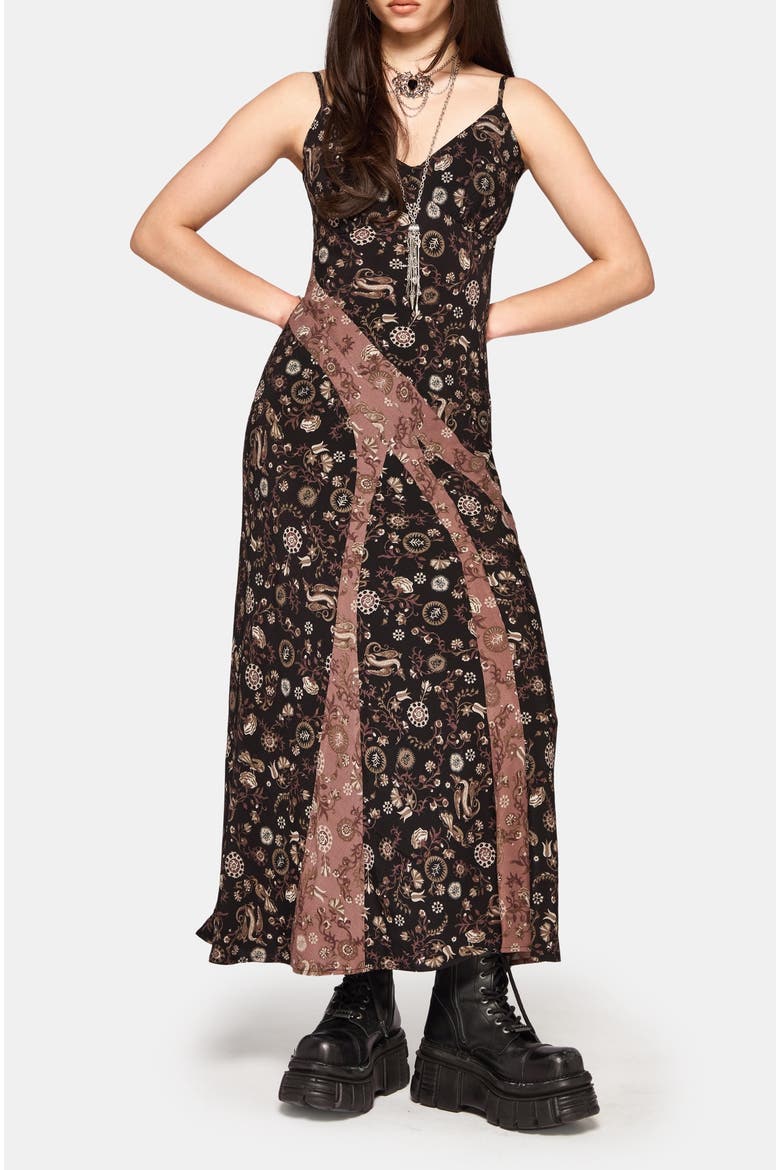 Sylra Ditsy Folk Print Midaxi Dress, Main, color, Pink