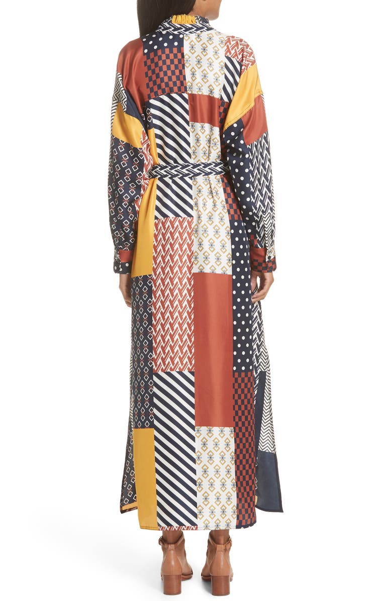 Tory Burch Bianca Patchwork Maxi Dress, Alternate, color, 