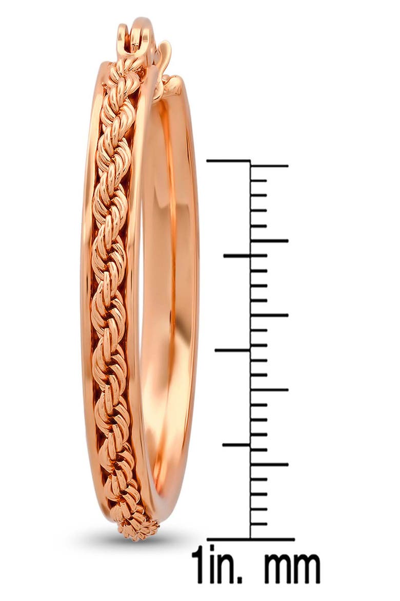 Rope Hoop Earrings, Alternate, color, ROSE GOLD