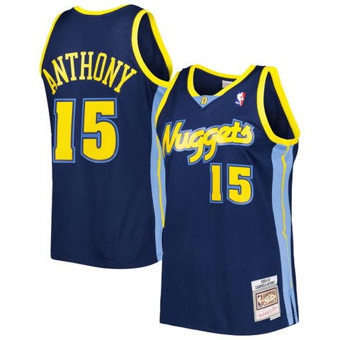Men's Mitchell & Ness Carmelo Anthony Navy Denver Nuggets Hardwood Classics Swingman Jersey