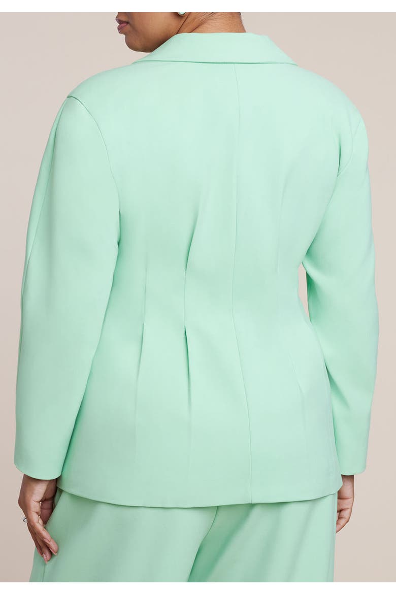 Pleat Waist Blazer, Alternate, color, GREEN ASH