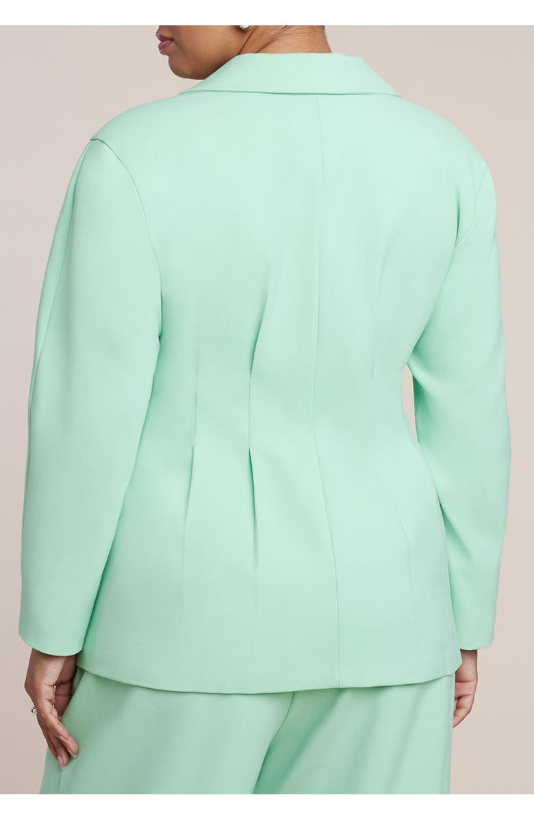 ELOQUII Pleat Waist Blazer, Alternate, color, Green Ash