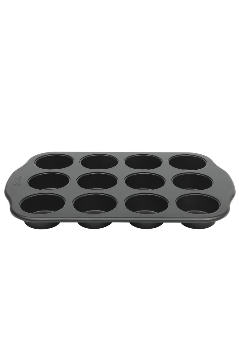 12-Cup Nonstick Carbon Steel Muffin Pan, Alternate, color, Black