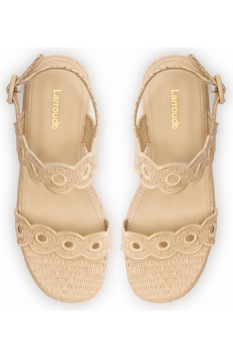 Larroudé Florence Broderie Flatform, Alternate, color, Natural