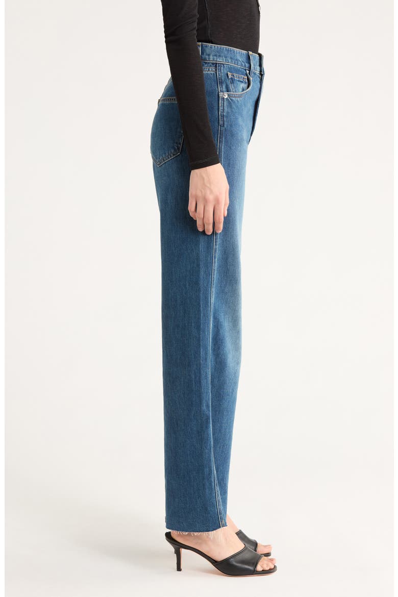 Taylor Raw Hem High Waist Wide Leg Jeans, Alternate, color, REBEL MOON