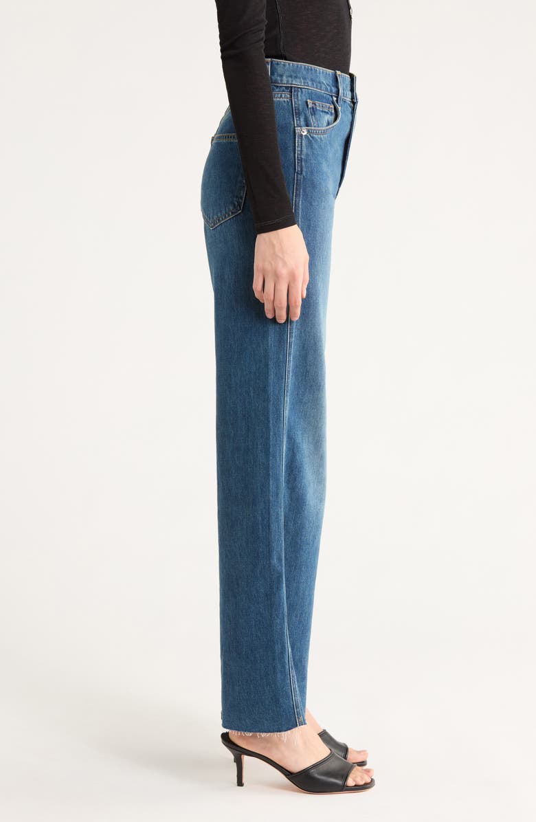 Veronica Beard Taylor Raw Hem High Waist Wide Leg Jeans, Alternate, color, Rebel Moon