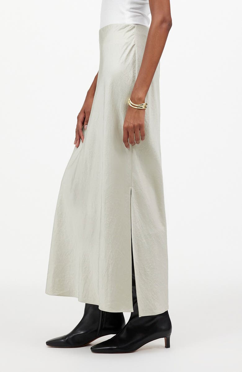 Madewell Satin Maxi Slip Skirt, Alternate, color, Steel