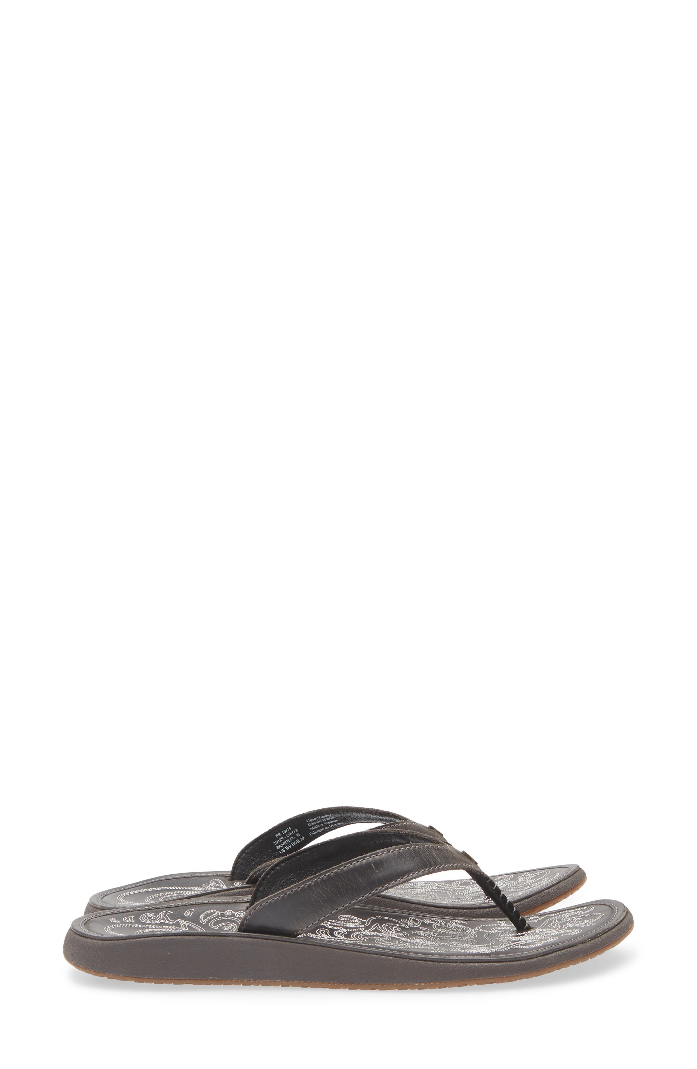 OluKai Paniolo Flip Flop, Alternate, color, Onyx / Onyx